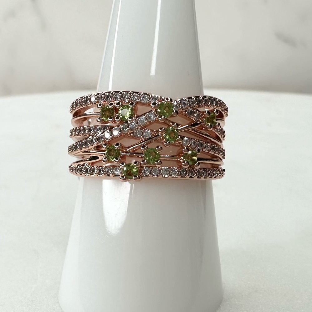 Bomb Party August Birthday Peridot Ring Always Authentic RBP7881 NWT Size 9